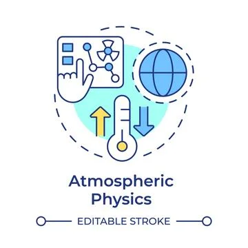Atmospheric physics multi color concept icon Stock Illustration