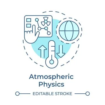 Atmospheric physics soft blue concept icon Stock Illustration