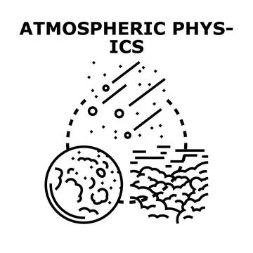 Atmospheric physics studying celestial bodies and weather phenomena Stock Illustration