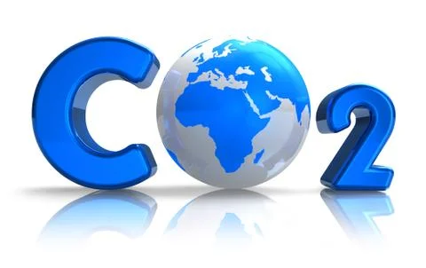 Atmospheric pollution concept: CO2 formula Stock Illustration