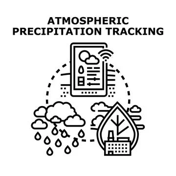 Atmospheric precipitation tracking for environmental data analysis Stock Illustration