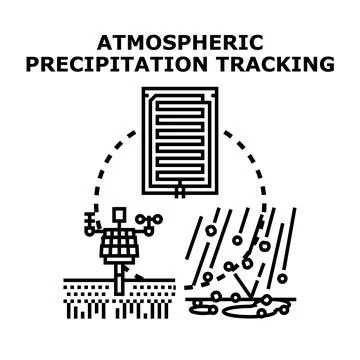Atmospheric precipitation tracking for weather forecasting concept Stock Illustration