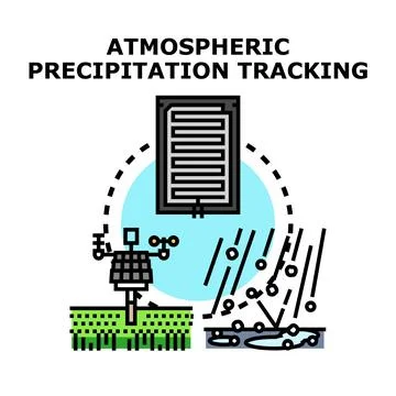 Atmospheric precipitation tracking for weather forecasting concept Stock Illustration