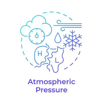 Atmospheric pressure blue gradient concept icon Stock Illustration