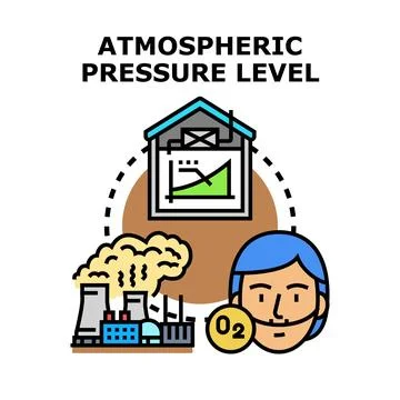 Atmospheric pressure level measuring and human health concept Stock Illustration