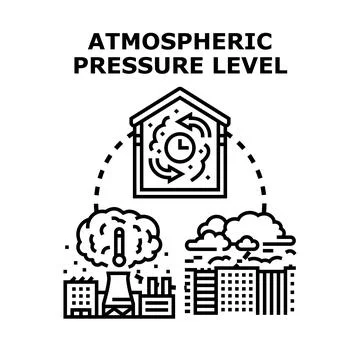 Atmospheric pressure level measuring climate change and weather impacts Stock Illustration