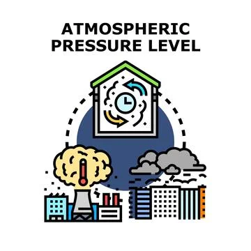 Atmospheric pressure level measuring climate change and weather impacts Stock Illustration