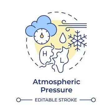 Atmospheric pressure multi color concept icon Stock Illustration