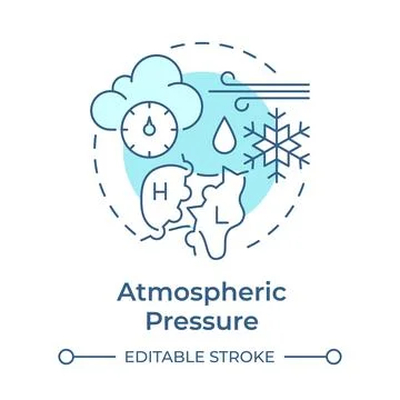 Atmospheric pressure soft blue concept icon Stock Illustration