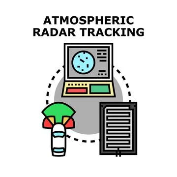Atmospheric radar tracking system for weather monitoring Stock Illustration