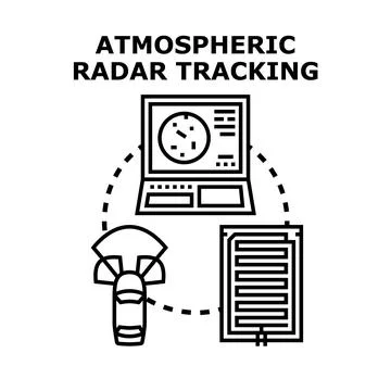 Atmospheric radar tracking system for weather monitoring Stock Illustration
