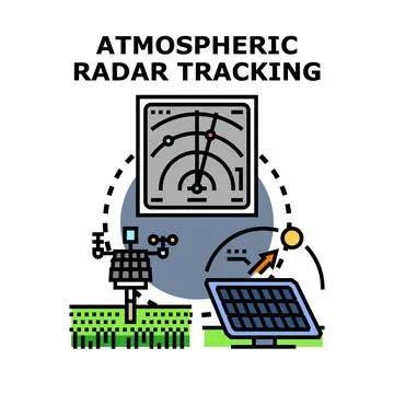 Atmospheric radar tracking technology for weather monitoring Stock Illustration