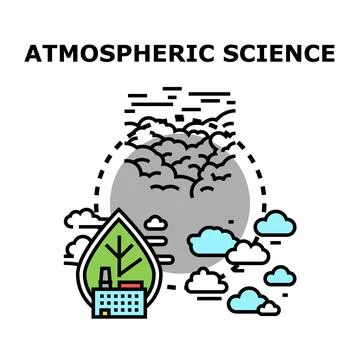 Atmospheric science concept studying climate change effects Stock Illustration