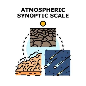 Atmospheric synoptic scale forecasting weather conditions Stock Illustration