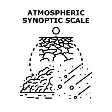 Atmospheric synoptic scale forecasting weather conditions Stock Illustration