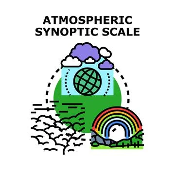 Atmospheric synoptic scale weather patterns concept 스톡 일러스트