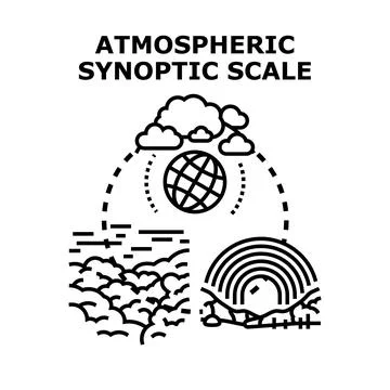 Atmospheric synoptic scale weather patterns concept 스톡 일러스트