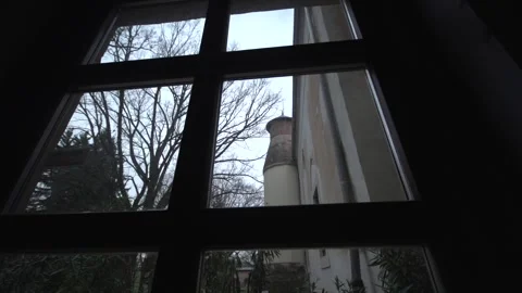 Atmospheric View Through Historic Window In Szigetvar Hungary Stock Footage 336206293