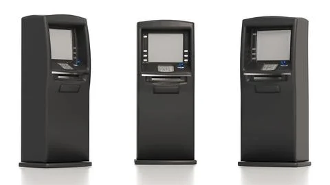 ATMs isolated on white background. 3D illustration Stock Illustration