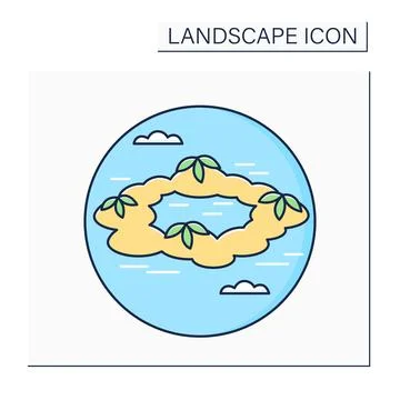 Atoll color icon Stock Illustration
