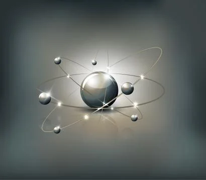 Atom abstract grey background 스톡 일러스트