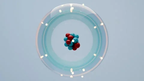 Atom anatomy, Atomic model or structure, electrons orbiting the nucleus Stock Footage 263562709