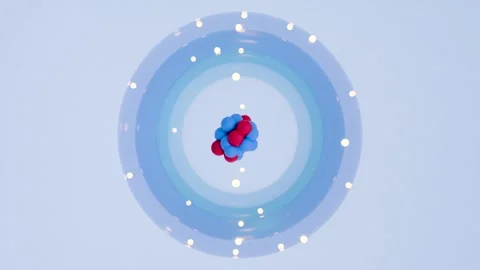 Atom anatomy, Atomic model or structure, electrons orbiting the nucleus Stock Footage 263562799