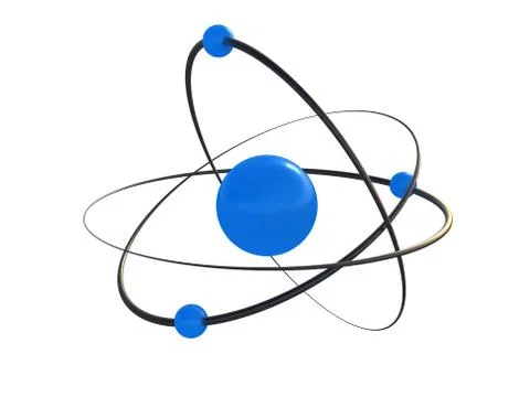 Atom and electrons 3d illustration Illustrazione stock