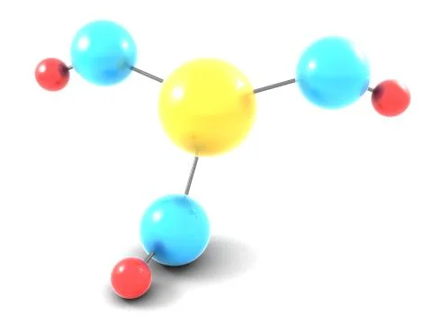 Atom and electrons 3d illustration Illustrazione stock