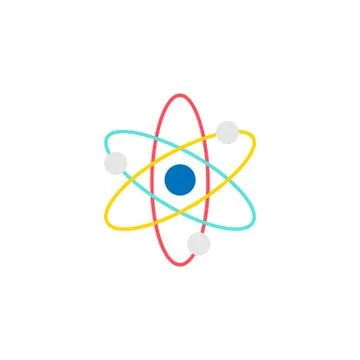 Atom and molecule flat icon, education and school Stock Illustration