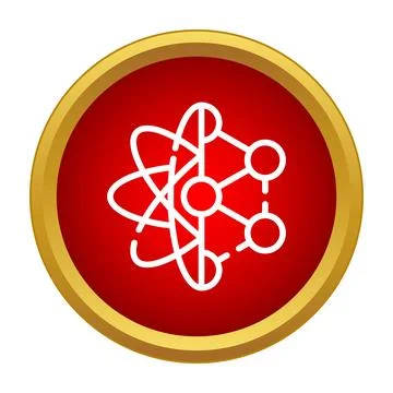 Atom and molecule icon representing science and research Stockillustratie
