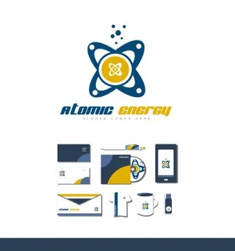 Atom atomic energy logo icon Illustrazione stock