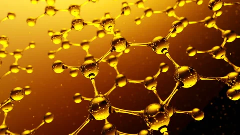 Atom Benzil a compound of hydrogen and carbon. Molecular structure 库存影片 120138540