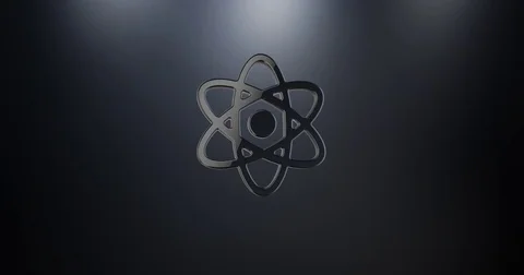 Atom Black 3d Icon Stock Footage 69806528
