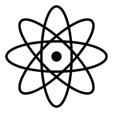 Atom the black color icon . Stock Illustration