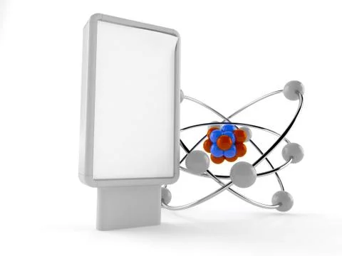 Atom with blank billboard Stock Illustration