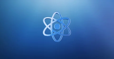 Atom Blue 3d Icon Stock Footage 69806949