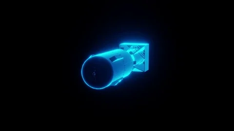 Atom Bomb Atom 3D visualization in 4K Hologram Sci Fi Stock Footage 124819412