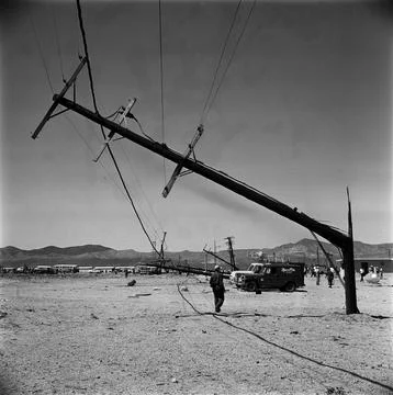 Atom Bomb Blast: After a nuclear weapon test., Nevada, USA Stock Photos