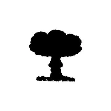 Atom bomb icon. Simple style no war poster background symbol. Atom bomb bra.. Stock Illustration