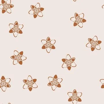 Atom chemistry glyph seamless pattern Illustrazione stock