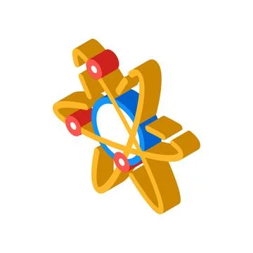 Atom chemistry isometric icon vector illustration Stock Illustration
