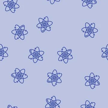 Atom chemistry line seamless pattern Illustrazione stock