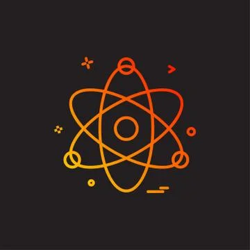 Atom chemistry physics science icon vector design Stock Illustration