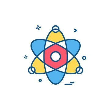 Atom chemistry physics science icon vector design Stock Illustration
