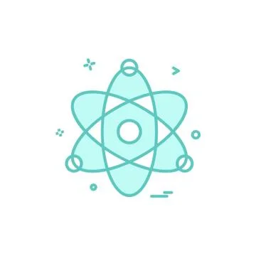 Atom chemistry physics science icon vector design Illustrazione stock