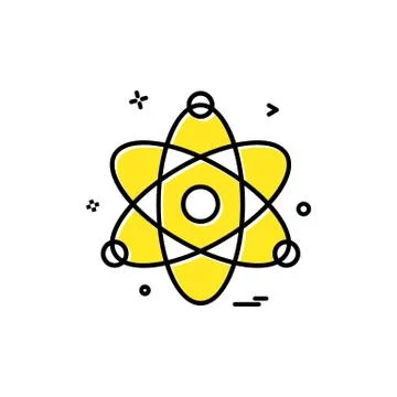 Atom chemistry physics science icon vector design Stock Illustration