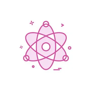 Atom chemistry physics science icon vector design Illustrazione stock