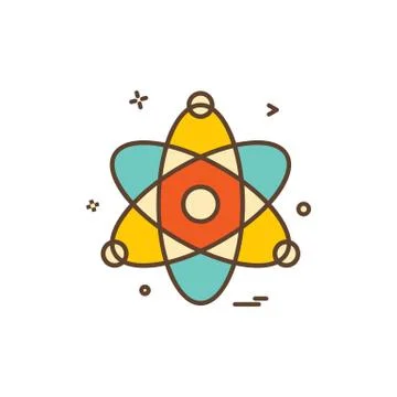 Atom chemistry physics science icon vector design Stock Illustration