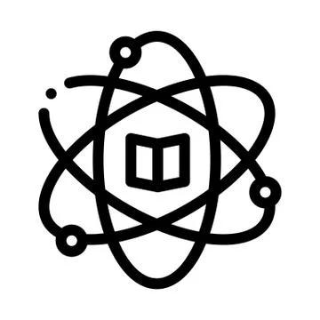 Atom Chemistry Study Icon Vector Outline Illustration イラスト素材